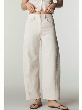MOTHER SUPERIOR Jeans Half-Pipe Ankle High-Rise Barrel Act Natural Ivory Size 32